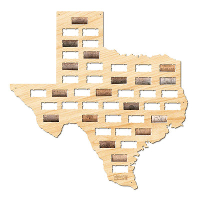 Texas Wine Cork Map